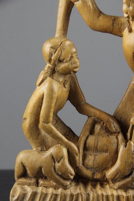 Snijwerk, Afrikaanse Kerstgroep - 20 cm - Hout, Antiek en Kunst, Antiek | Boeken en Manuscripten