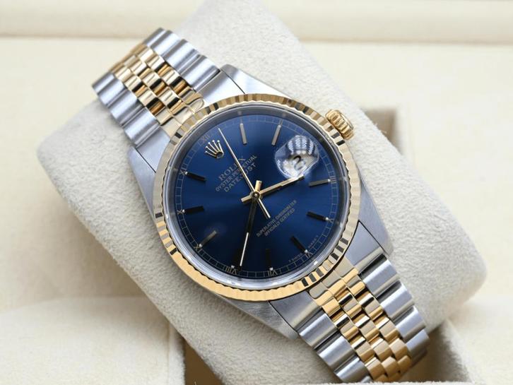 Rolex Datejust Ref. 16233 Year 1998 (Box & Papers), Handtassen en Accessoires, Horloges | Heren, Goud, Zo goed als nieuw, Goud