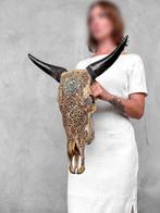 Geen reserveprijs - Authentieke bewerkte bruine stierenkop, Antiek en Kunst