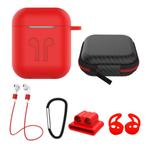 6 in 1 Kit voor AirPods 1 / 2 Rood - Hoesje / Anti-Lost, Verzenden, Nieuw