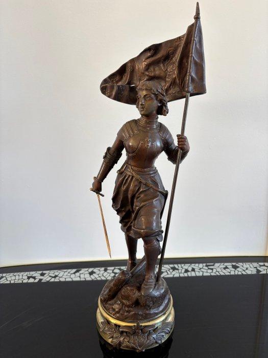 E. Rousseau - Beeld, Jeanne dArc - 48 cm - Brons, Antiquités & Art, Antiquités | Céramique & Poterie