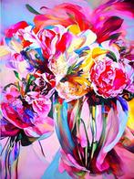 Peter Koenig (Piroú) - Floral Abstraction, Pink Lady #1, Antiek en Kunst, Kunst | Schilderijen | Modern