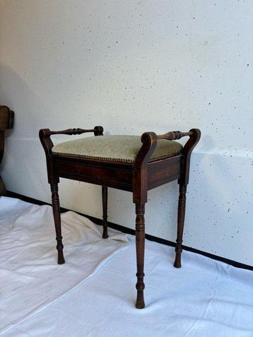 Chaise - Tabouret de piano en bois ancien de qualité, de