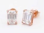 Veiling - Oorbellen rose moissaniet emerald 2.50 carat, Handtassen en Accessoires, Oorbellen, Nieuw