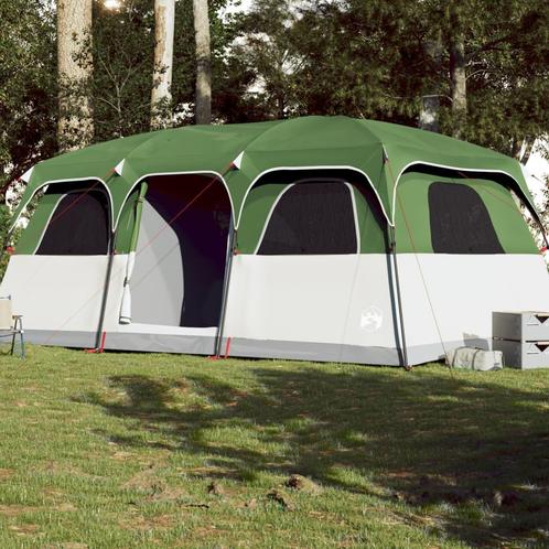 vidaXL Tente de cabine familiale 9 personnes vert, Caravanes & Camping, Tentes, Neuf, Envoi