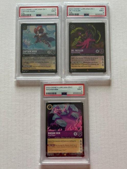 Disney - 3 Graded card - Lorcana - PSA 9, Verzamelen, Overige Verzamelen
