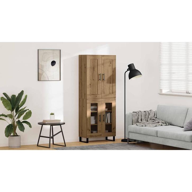 vidaXL Highboard Artisan Eiken 69,5 x 34 x 180 cm Bewerkt, Huis en Inrichting, Kasten | Dressoirs, Nieuw, Verzenden