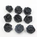 Actie foam roos groot victoria zwart los 6 cm. +/-25 st, Nieuw