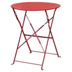 Ronde stalen opklapbare tafel rood 59,5cm | 71(h) x, Zakelijke goederen, Verzenden, Nieuw in verpakking