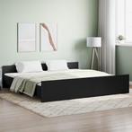 vidaXL Cadre de lit avec tête de lit et pied de lit noir, Maison & Meubles, Neuf, Verzenden