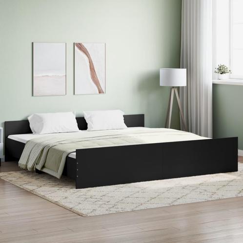 vidaXL Cadre de lit avec tête de lit et pied de lit noir, Maison & Meubles, Chambre à coucher | Lits, Neuf, Envoi