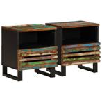vidaXL Nachtkastjes 2 st 40x34x46 cm massief gerecycled hout, Huis en Inrichting, Verzenden, Nieuw