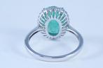 Zonder Minimumprijs - Ring Platina - 3.43ct. tw. Smaragd -, Nieuw