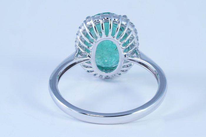 Zonder Minimumprijs - Ring Platina - 3.43ct. tw. Smaragd -, Handtassen en Accessoires, Ringen