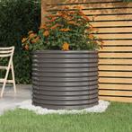 vidaXL Plantenbak 80x80x68 cm gepoedercoat staal grijs, Tuin en Terras, Verzenden, Nieuw