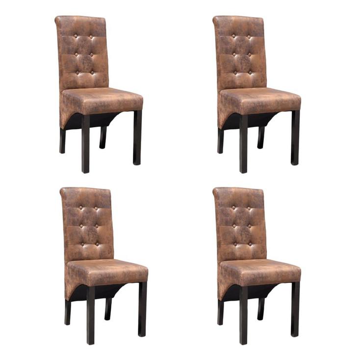 vidaXL Eetkamerstoelen 4 st kunstleer bruin, Huis en Inrichting, Stoelen, Nieuw, Verzenden