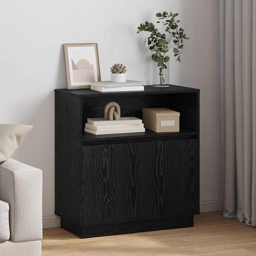 vidaXL Dressoir met LED Zwart eiken 71 x 34.5 x 75 cm, Huis en Inrichting, Kasten | Dressoirs, Nieuw, Verzenden