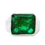 Ring Platina - 11.30ct. tw. Smaragd, Nieuw