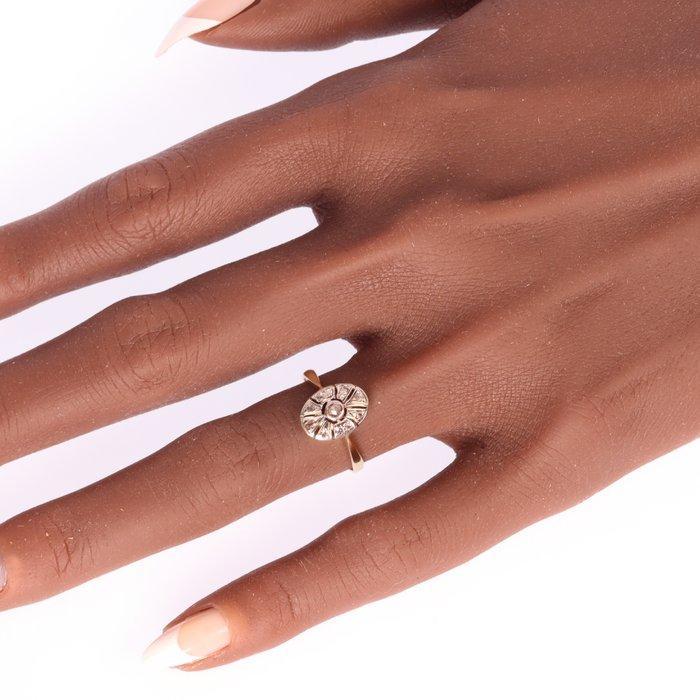 Zonder Minimumprijs - Ring - 18 karaat Geel goud, Witgoud -, Handtassen en Accessoires, Ringen