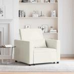 vidaXL Enkel Slaapbank met wielen Crème 90 x 165 x 87 cm, Huis en Inrichting, Fauteuils, Verzenden, Nieuw