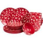18-delige bordenset - kerst - rood - 18-delig | 6-persoons, Huis en Inrichting, Verzenden, Nieuw, Keramiek