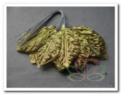 Brokaat bladeren goud blaadjes 28x44 mm Brokaat bladere, Nieuw