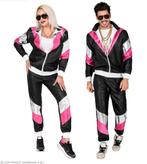 Neon 80S Trainingspak Fout Zwart Leerlook, Verzenden, Nieuw