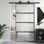 vidaXL Schuifdeur 102,5x205 cm gehard glas en aluminium, Doe-het-zelf en Bouw, Verzenden, Nieuw