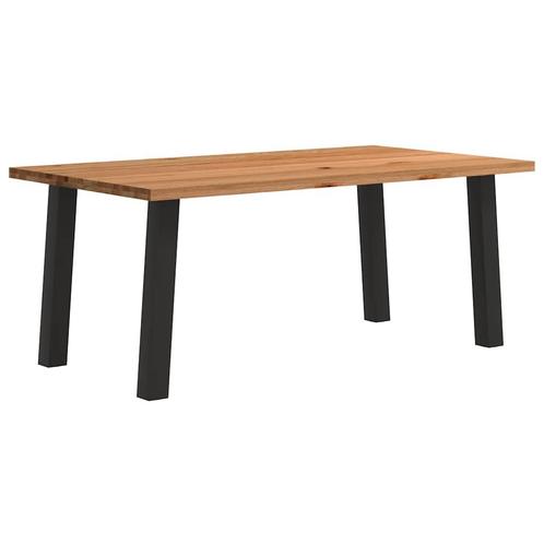 vidaXL Eettafel rechthoekig 180x100x74 cm massief eikenhout, Huis en Inrichting, Tafels | Eettafels, Nieuw, Verzenden