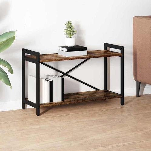 vidaXL Boekenkast Gerookt eiken 80 x 30 x 48.5 cm Bewerkt, Huis en Inrichting, Kasten | Boekenkasten, Nieuw, Verzenden