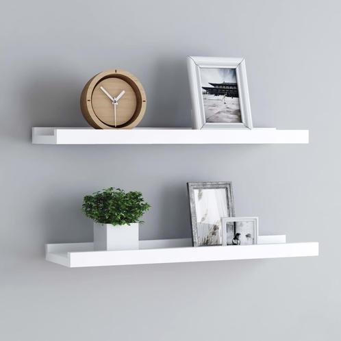 vidaXL Fotoplanken 2 st 40x9x3 cm MDF wit, Huis en Inrichting, Kasten | Wandmeubels, Nieuw, Verzenden
