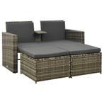 vidaXL 3-delige Loungeset met kussens poly rattan grijs, Verzenden, Nieuw, Loungeset