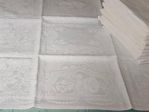 Servet (12)  - 58 cm - 51 cm, Antiek en Kunst, Antiek | Tapijten, Tafelkleden en Textiel