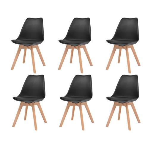 vidaXL Eetkamerstoelen 6 st kunststof zwart, Huis en Inrichting, Stoelen, Nieuw, Verzenden