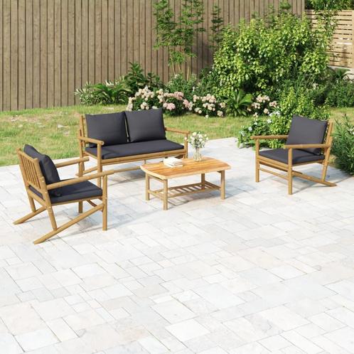 vidaXL Salon de jardin 4 pcs avec coussins gris foncÃ©, Jardin & Terrasse, Ensembles de jardin, Salons de jardin, Neuf, Envoi