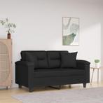 vidaXL Tweezitsbank met kussens 120 cm microvezelstof zwart, Huis en Inrichting, Zetels | Zetels, Verzenden, Nieuw