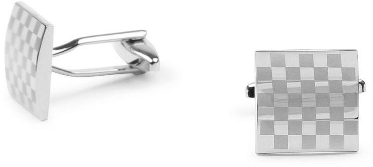 Manchetknoop Vierkant Geruit Zilver maat  Heren, Handtassen en Accessoires, Manchetknopen, Nieuw, Verzenden