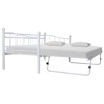 vidaXL Bedframe staal wit 180x200/90x200 cm, Huis en Inrichting, Slaapkamer | Bedden, Verzenden, Nieuw