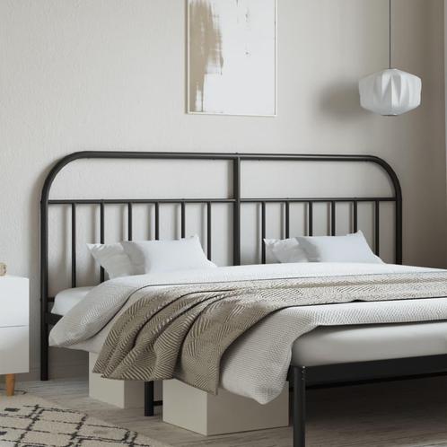 vidaXL Tête de lit métal noir 200 cm, Maison & Meubles, Chambre à coucher | Lits, Neuf, Envoi
