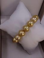 Armband Grote maat - Diep Gouden South Sea Parels - 12x13mm, Handtassen en Accessoires, Nieuw