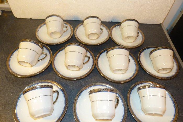 Limoges U.C - Koffieservies (10) - Biscuit porselein, Antiek en Kunst, Antiek | Meubels | Tafels