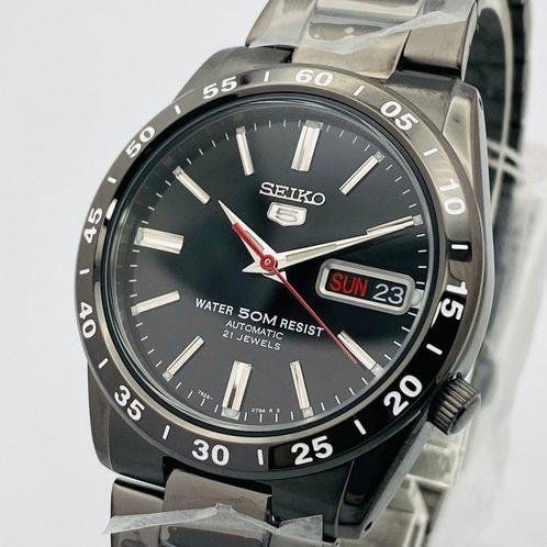 Seiko - 5 Black Dial Automatic - Zonder Minimumprijs -, Handtassen en Accessoires, Horloges | Antiek