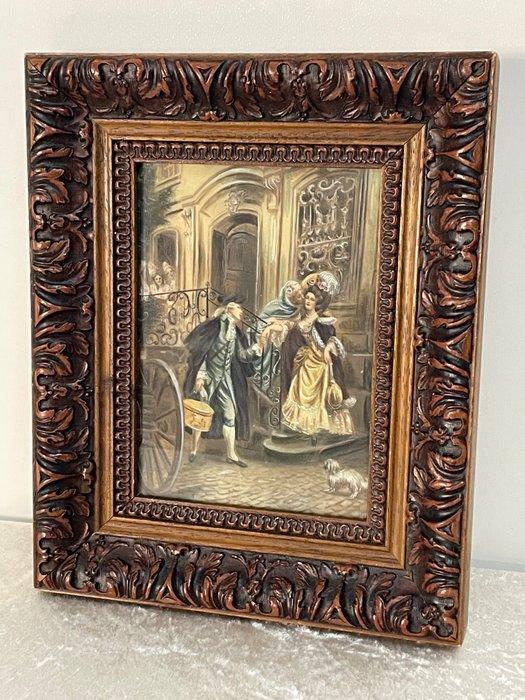 W. Hood - Barok Schilderij Het Afscheid, Antiek en Kunst, Curiosa en Brocante