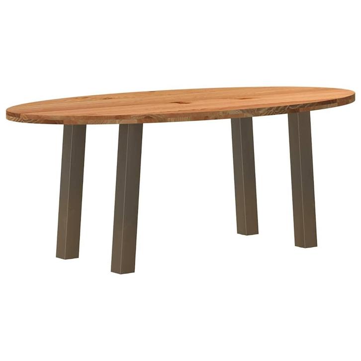 vidaXL Eettafel 200x100x74 cm ovaal massief eikenhout, Huis en Inrichting, Tafels | Eettafels, Nieuw, Verzenden