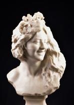Affortunato Gory (1895-1925) - Buste, mooie jonge dame met, Antiquités & Art, Antiquités | Céramique & Poterie