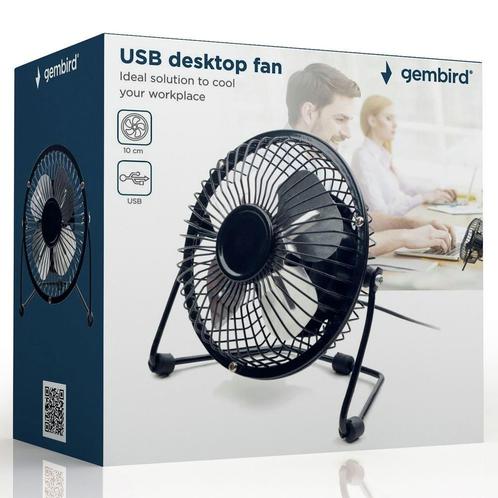 Gembird USB Desktop ventilator / Fan 10 cm Zilver, Hobby en Vrije tijd, Elektronica-componenten, Nieuw, Ophalen of Verzenden