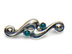 Calcédoine - Argent, 830S - Broche - Broche en épingle