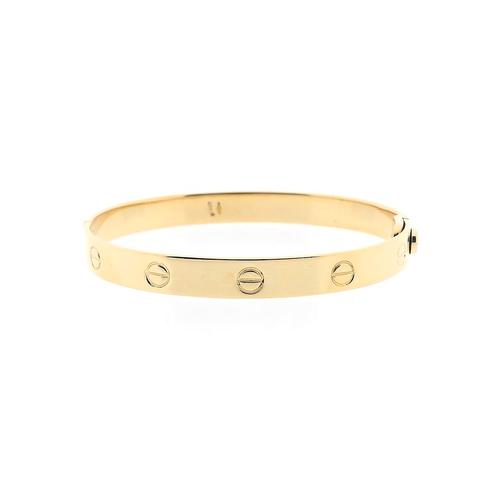 18 Krt. Gouden Love-armband; Cartier lookalike | Ø 54,5 mm, Handtassen en Accessoires, Armbanden, Overige kleuren, Gebruikt, Goud