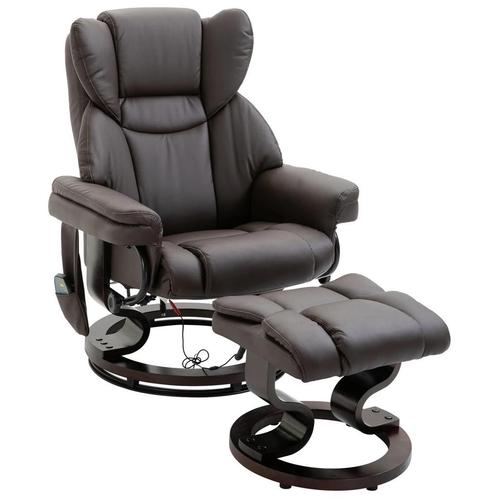 Relaxstoel Massagestoel Met Voetenbank En Ligfunctie, Kunstl, Huis en Inrichting, Fauteuils, Verzenden
