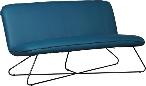 Turquoise leren zetel zonder armleuning 3-zits - Toledo Leer, Huis en Inrichting, Zetels | Zetels en Chaises Longues, 150 tot 200 cm
